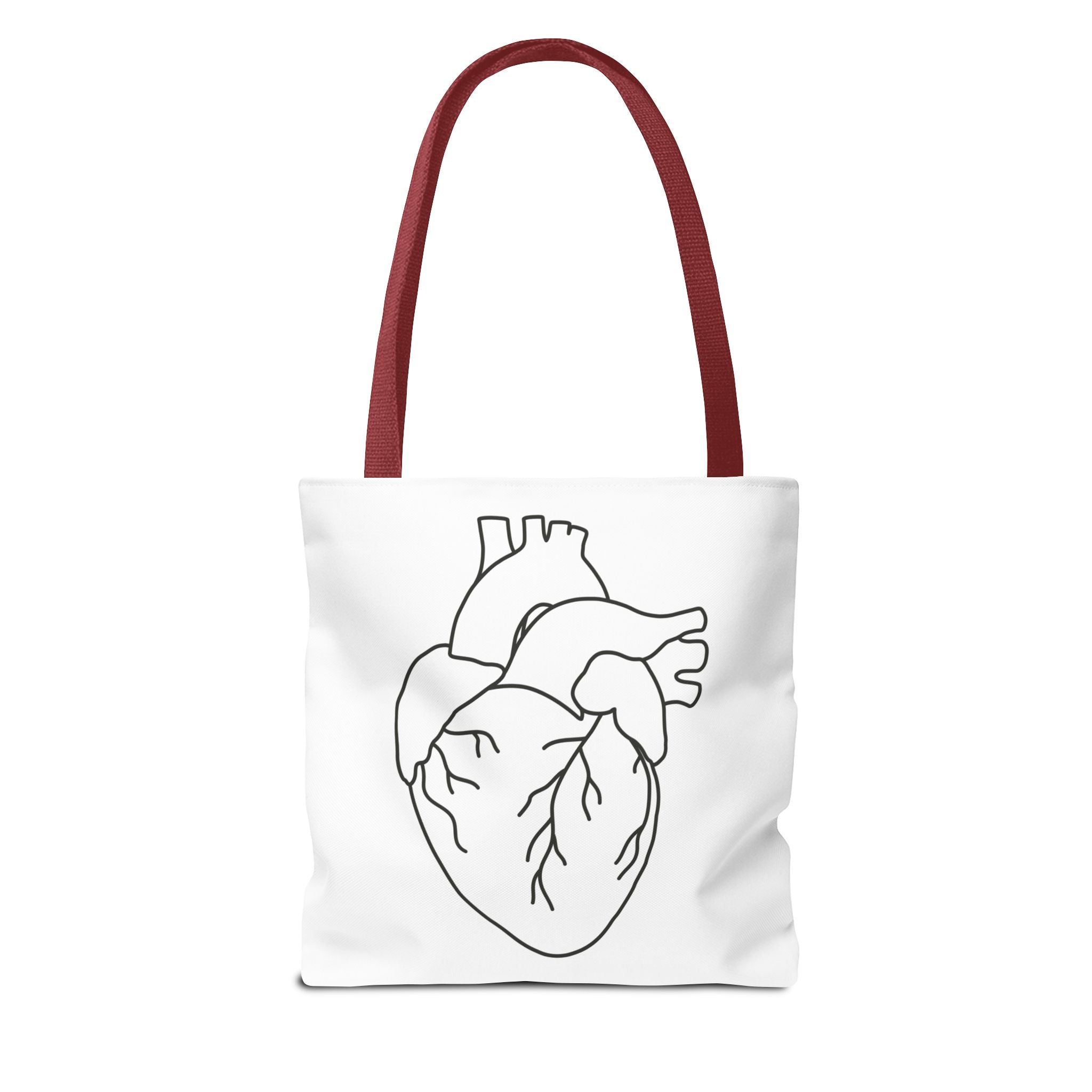 Anatomical Heart Tote Bag — Minimal Line Art Medical Shopper