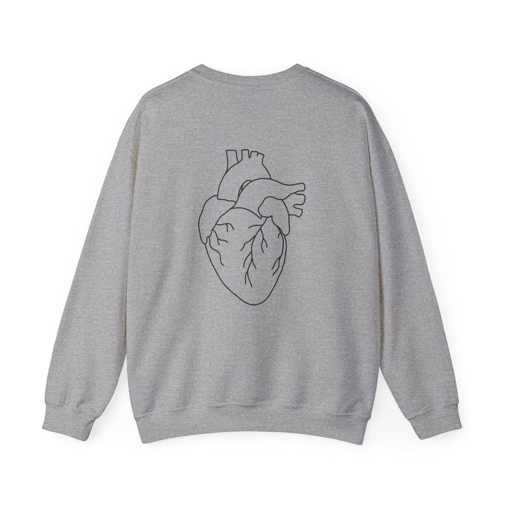 T.O.F. Tough Crewneck Sweatshirt — Minimal Heart Graphic