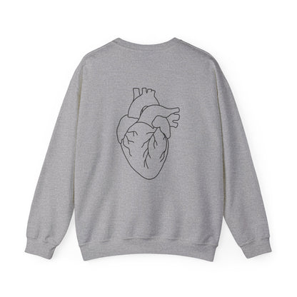 T.O.F. Tough Crewneck Sweatshirt — Minimal Heart Graphic