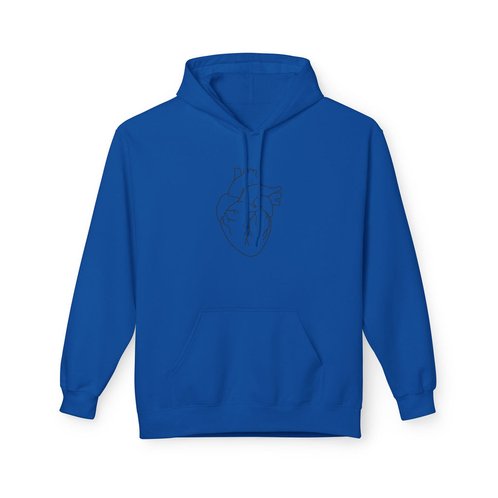 Minimal Anatomical Heart Hoodie — Line Art Medical Heart Pullover