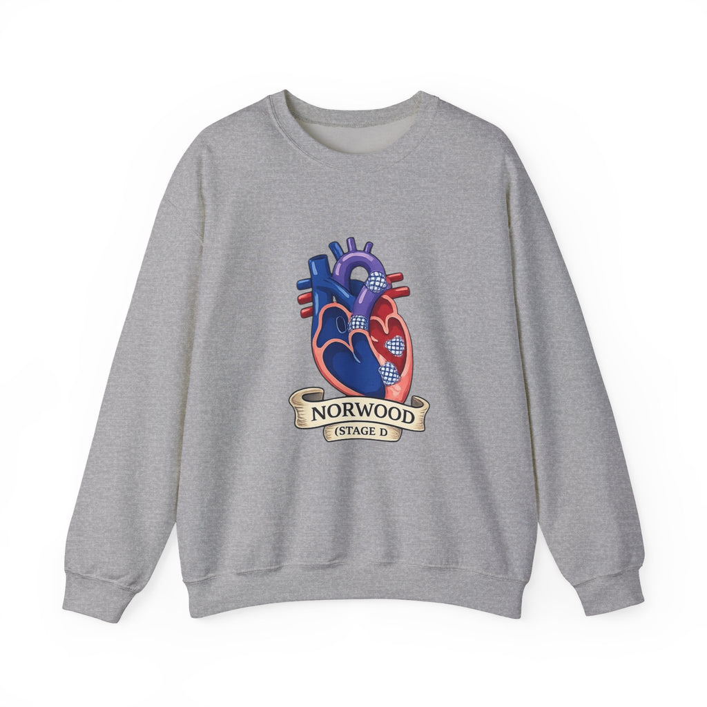 Crewneck Sweatshirt — Norwood Stage D Anatomical Heart Design