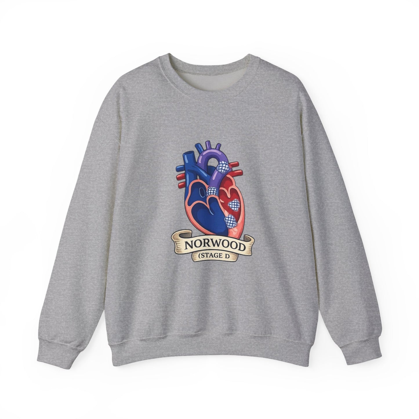 Crewneck Sweatshirt — Norwood Stage D Anatomical Heart Design