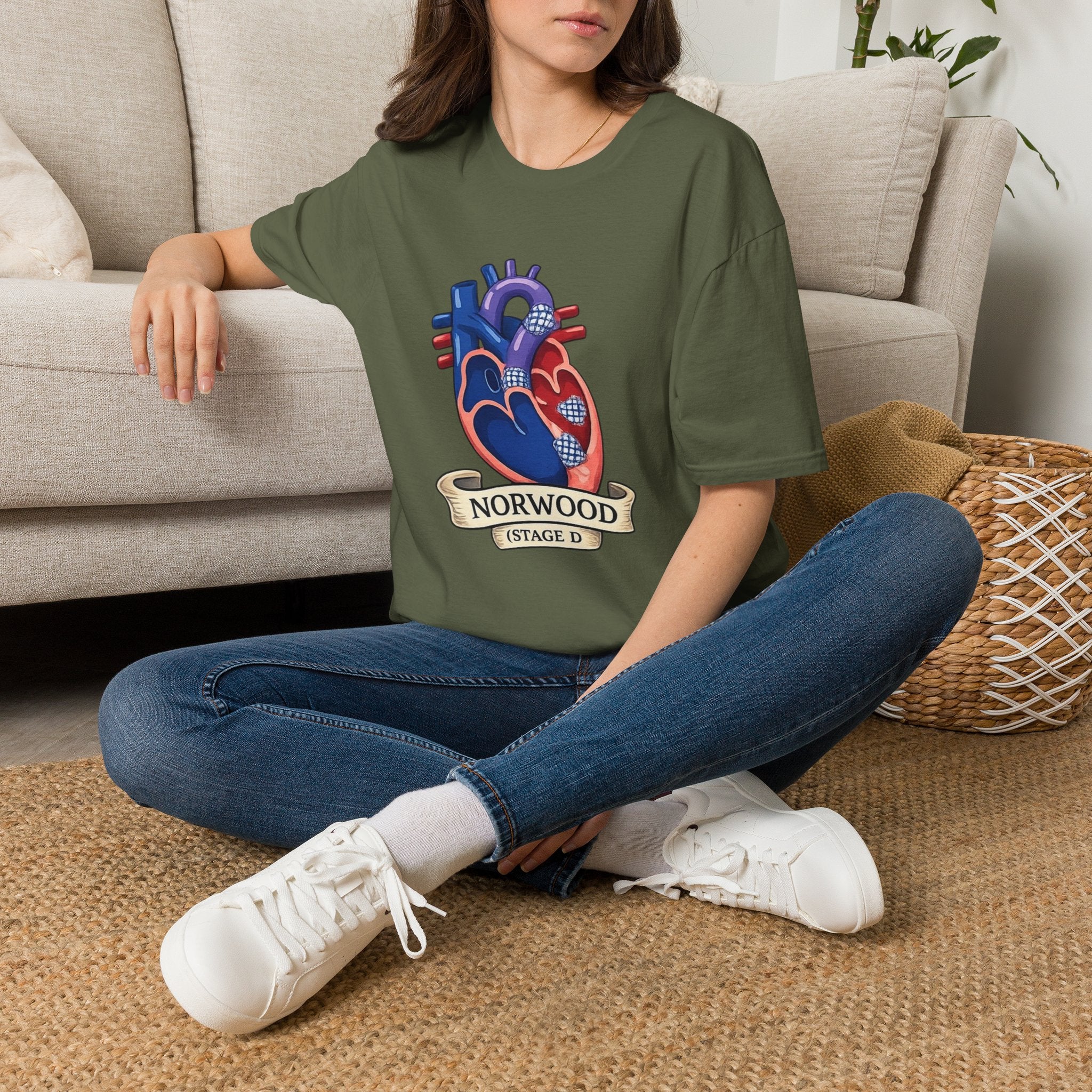 Anatomical Heart T-Shirt — Norwood Stage II Cardiology Design