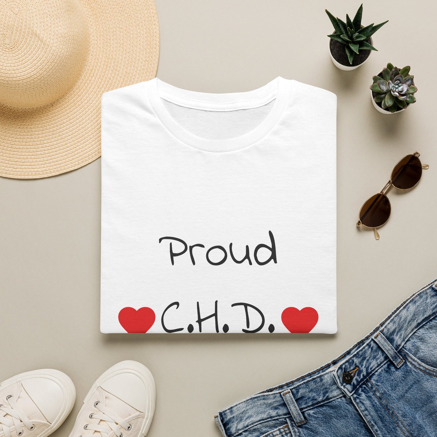 Proud C.H.D. T‑Shirt — Heart Support Shirt for CHD Awareness (Grandpa)