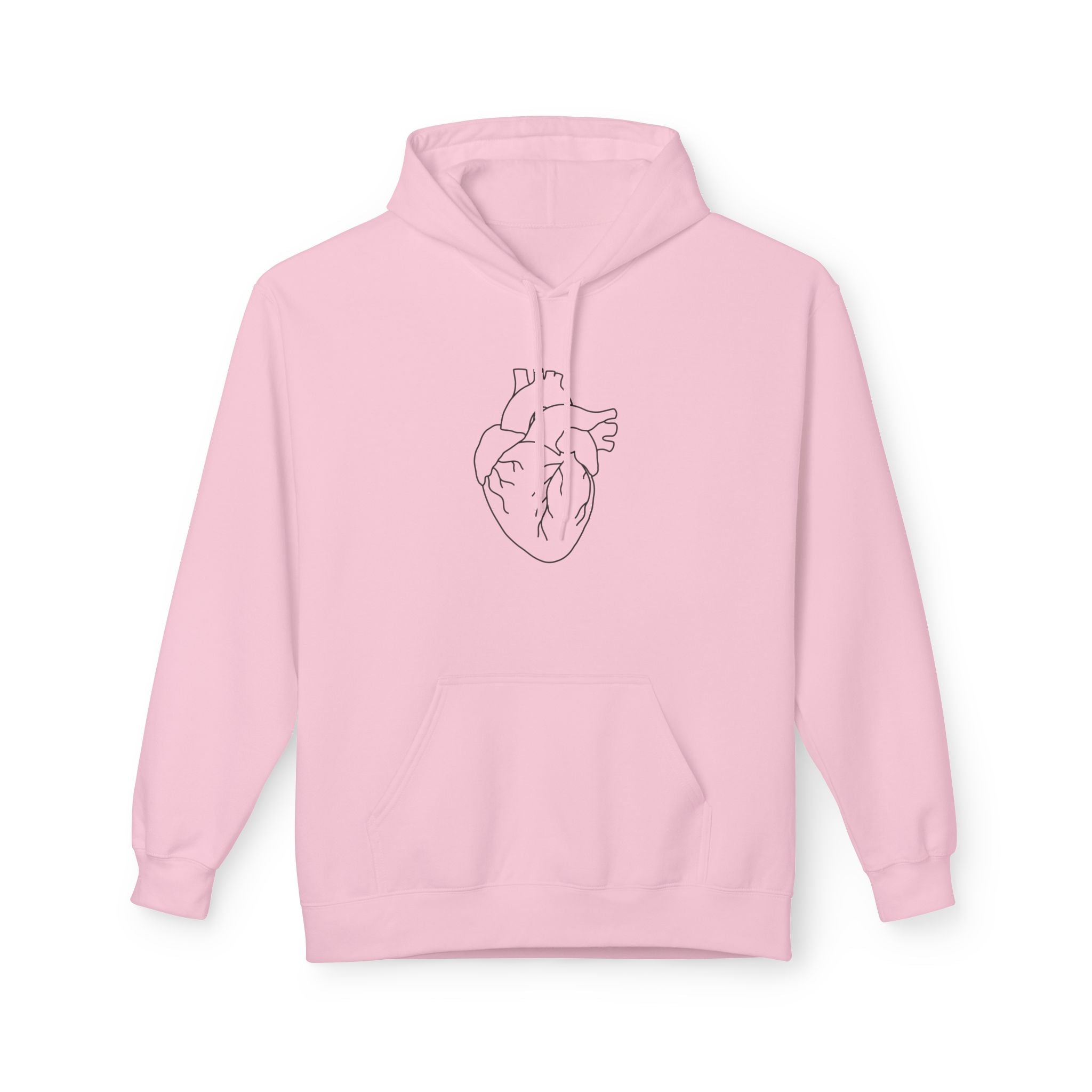 Minimal Anatomical Heart Hoodie — Line Art Medical Heart Pullover