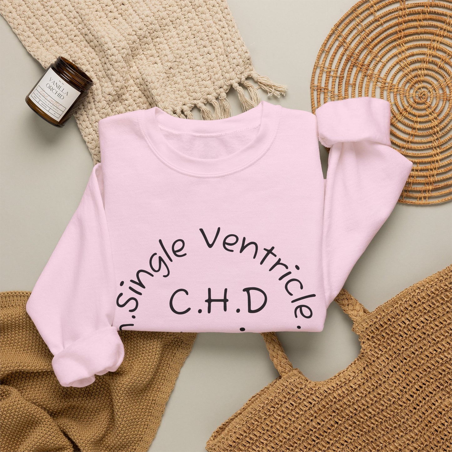 CHD Warrior Crewneck Sweatshirt — Single Ventricle, Tiny & Strong Circulation Awareness
