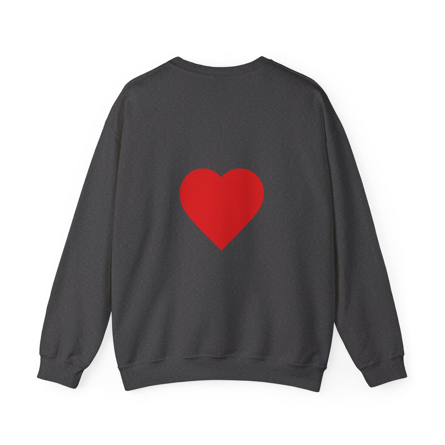 Crewneck Sweatshirt — "My Superhero Has a Heart Scar" Heart Back Design