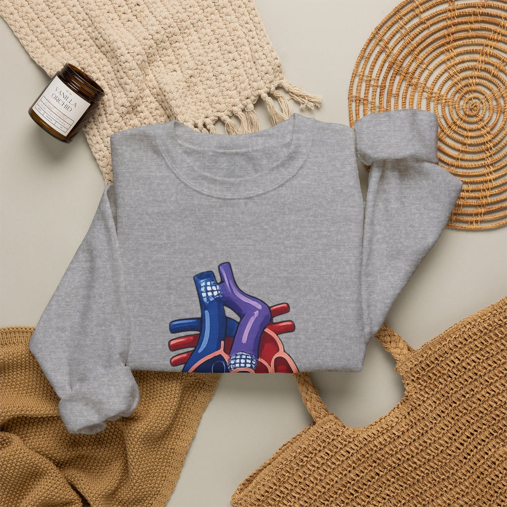 Heart Guitar Crewneck Sweatshirt — Personalized "GLENN (STAGE ID)" Musician Design