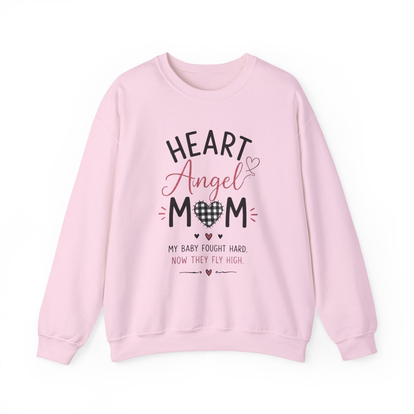 Sweatshirt — "Heart Angel Mom" Memorial Crewneck for Grieving Mothers