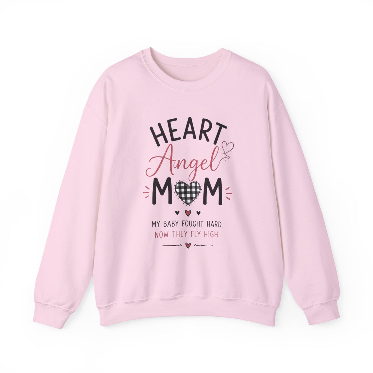 Sweatshirt — "Heart Angel Mom" Memorial Crewneck for Grieving Mothers