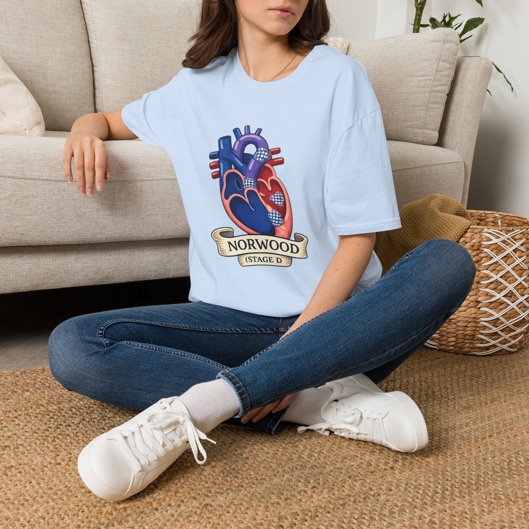 Anatomical Heart T-Shirt — Norwood Stage II Cardiology Design