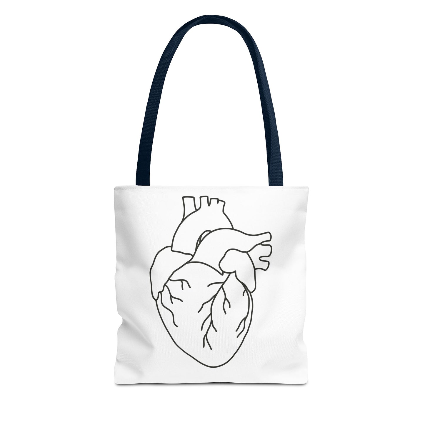 Anatomical Heart Tote Bag — Minimal Line Art Medical Shopper