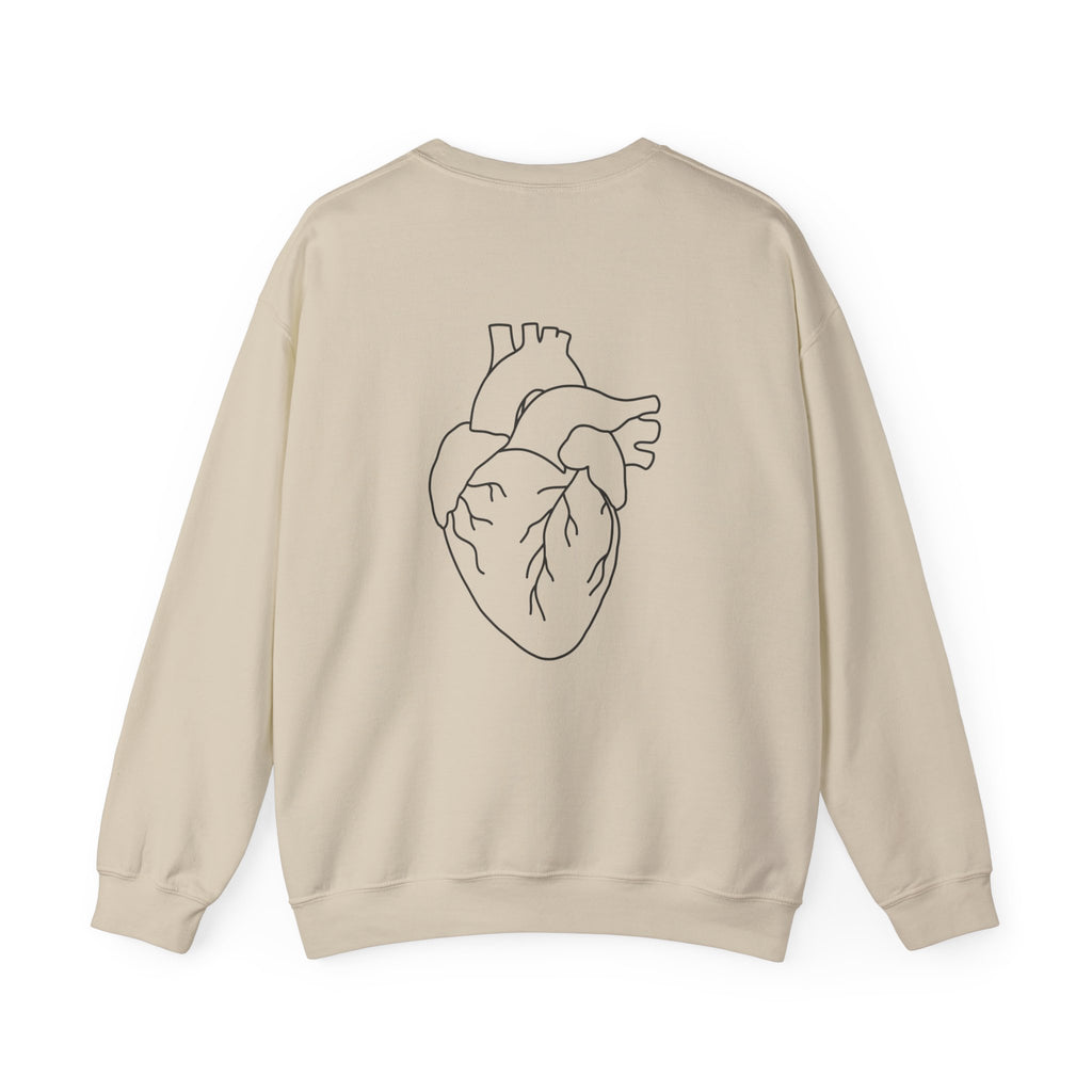 T.O.F. Tough Crewneck Sweatshirt — Minimal Heart Graphic