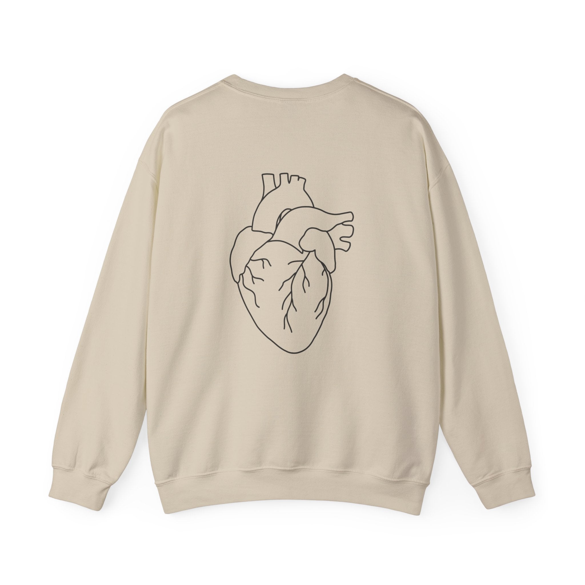 T.O.F. Tough Crewneck Sweatshirt — Minimal Heart Graphic