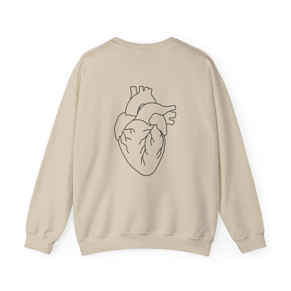 T.O.F. Tough Crewneck Sweatshirt — Minimal Heart Graphic