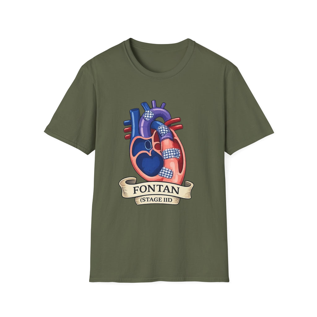 Anatomical Heart T-Shirt — 'FONTAN (Stage I/II)' Medical Illustration Tee