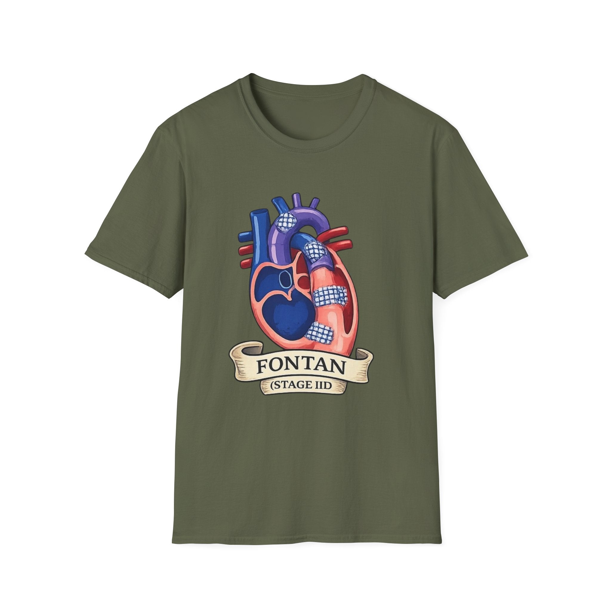 Anatomical Heart T-Shirt — 'FONTAN (Stage I/II)' Medical Illustration Tee