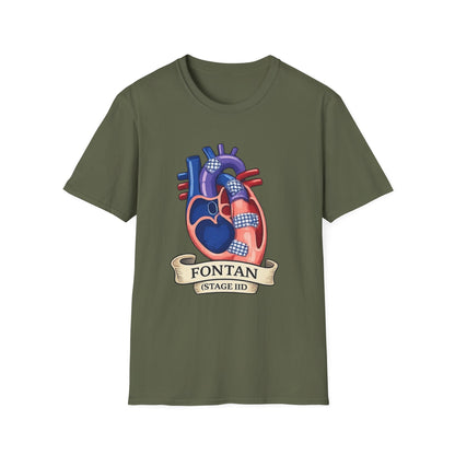 Anatomical Heart T-Shirt — 'FONTAN (Stage I/II)' Medical Illustration Tee
