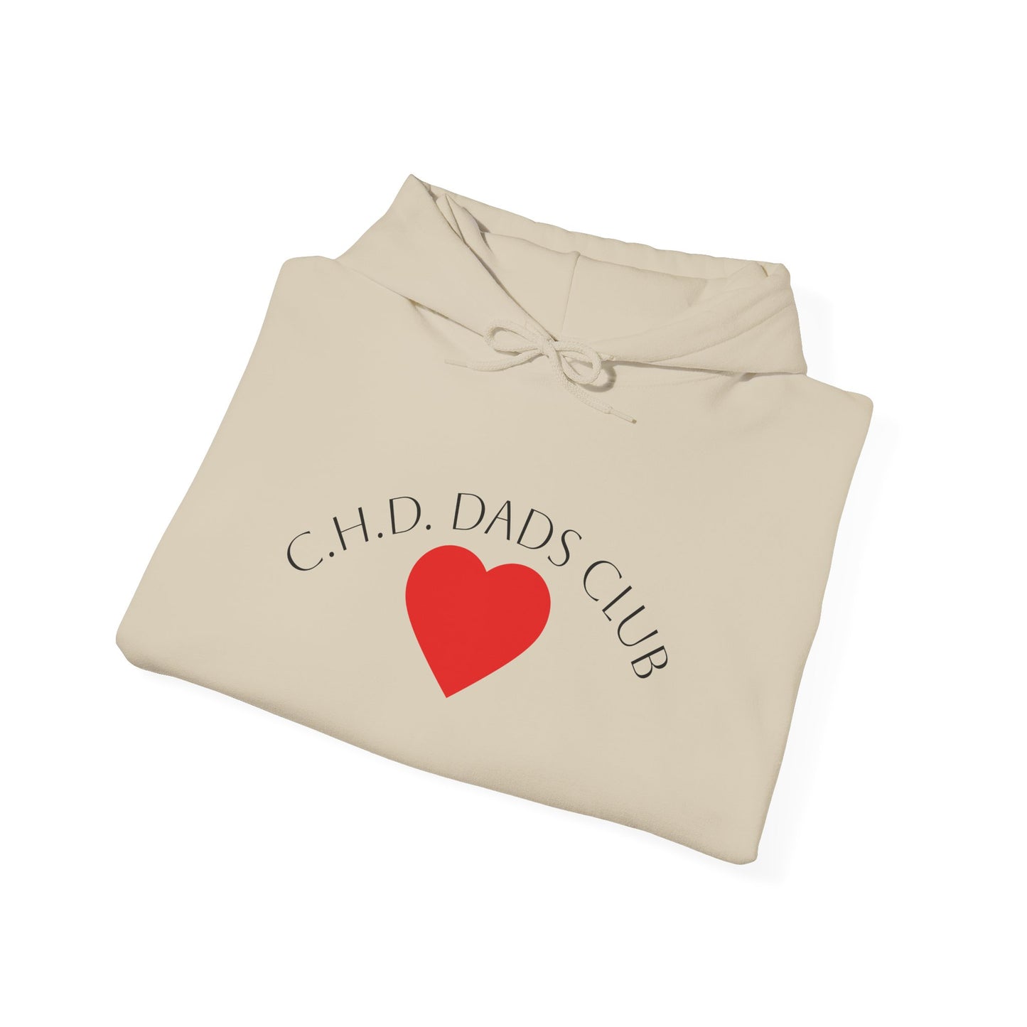 CHD Dads Club Hoodie — Minimal Heart Pullover for New & Expecting Fathers