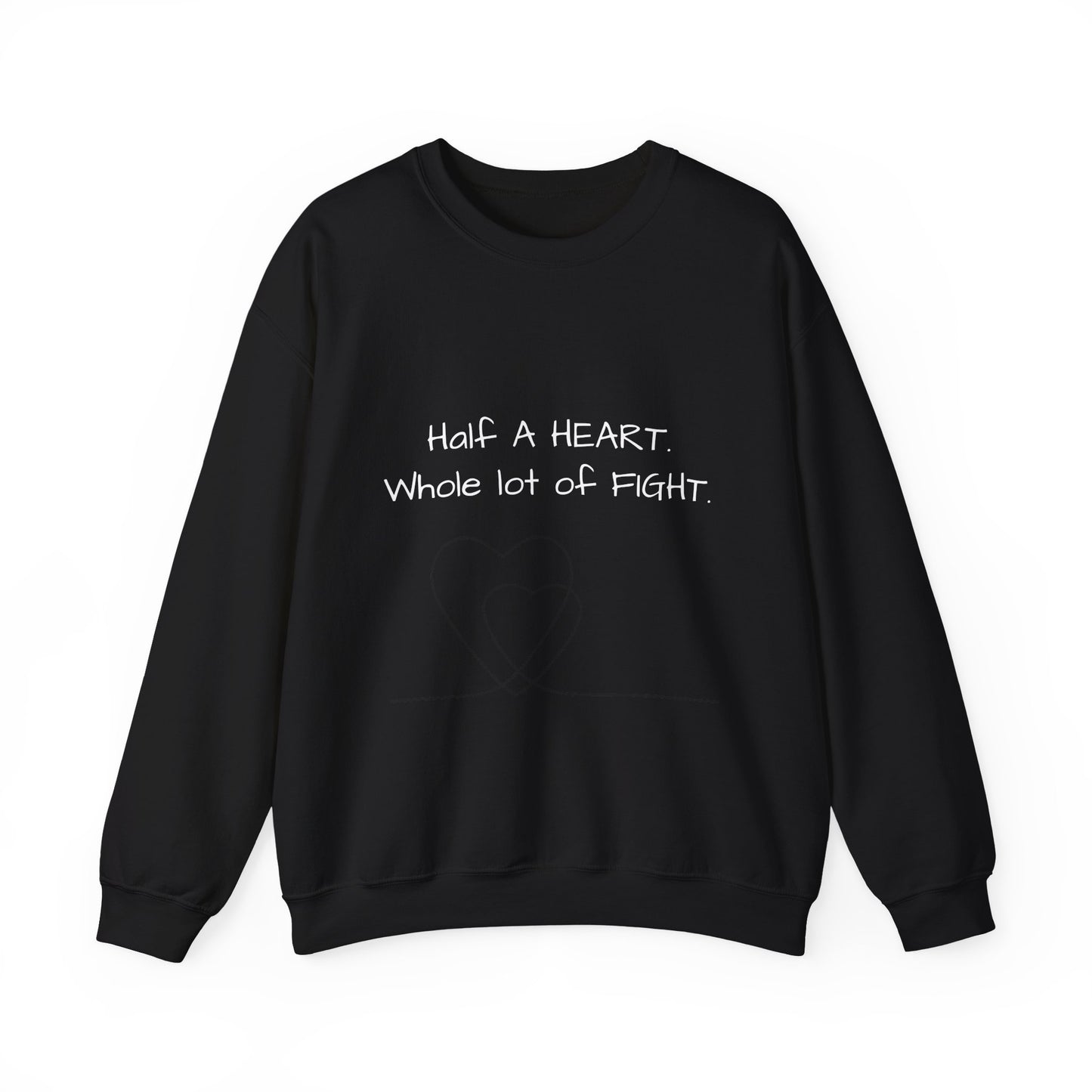 Half a Heart Crewneck Sweatshirt — HLHS awareness