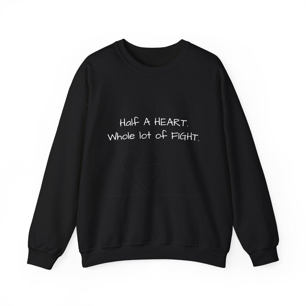 Half a Heart Crewneck Sweatshirt — HLHS awareness