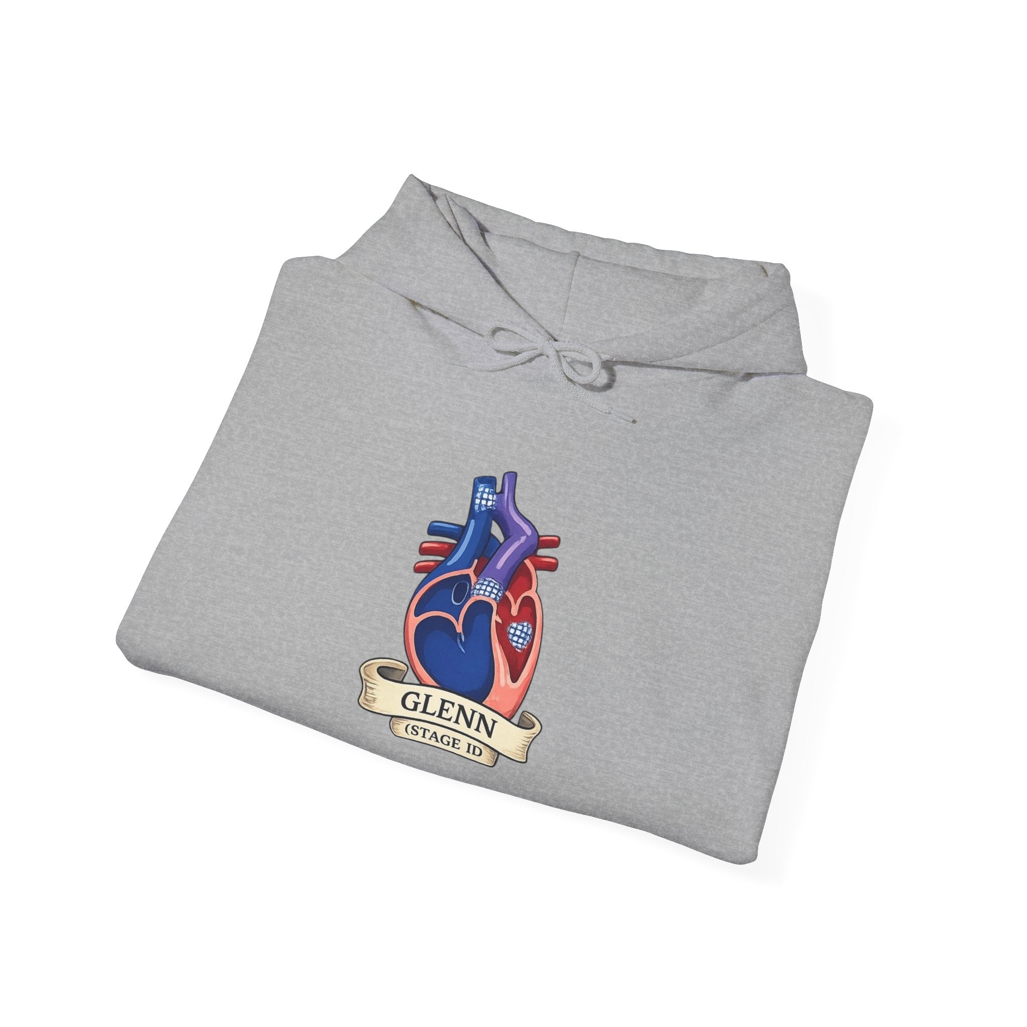 Anatomical Heart Hoodie — 'GLENN' Banner Vintage Tattoo Sweatshirt
