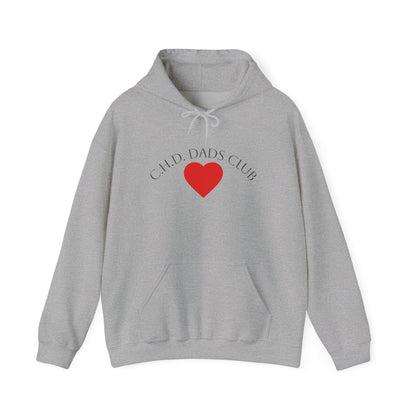 CHD Dads Club Hoodie — Minimal Heart Pullover for New & Expecting Fathers