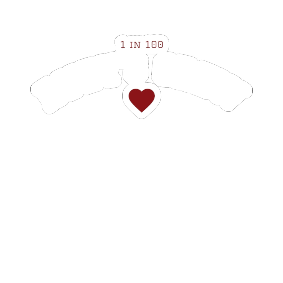 Ruby’s Crew Sticker — '1 in 100' Heart Kiss-Cut Sticker
