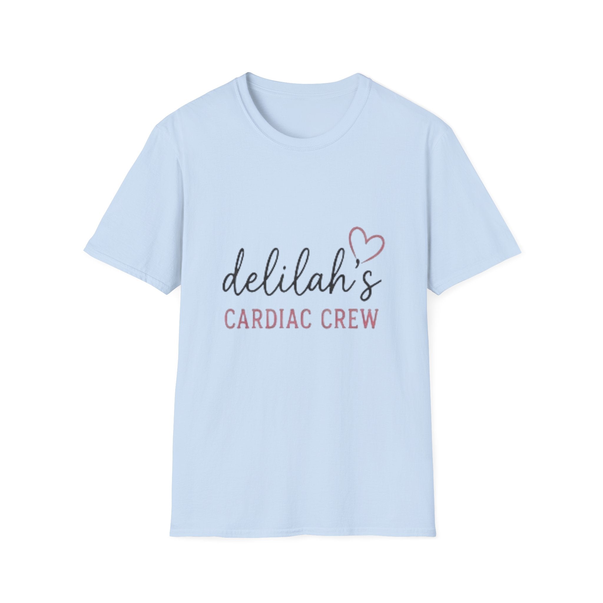 Delilah’s Cardiac Crew T-Shirt – Personalized Heartbeat Nurse/Medical Team Tee