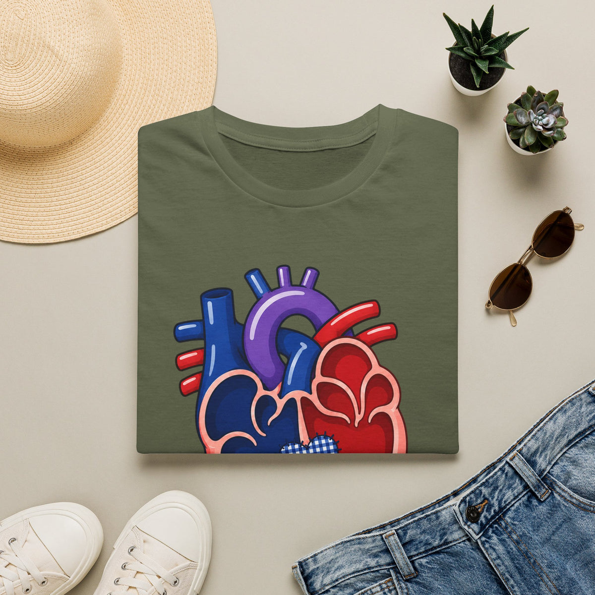Heart Anatomy T-Shirt — Colorful Anatomical Heart 'Bivent' Design (Medical/Nurse Gift)
