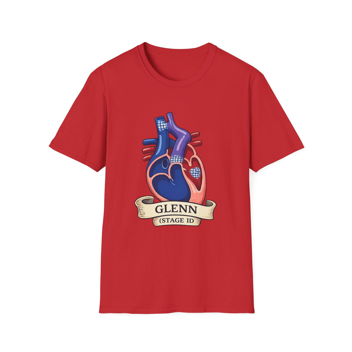 Anatomical Heart T-Shirt — Personalized "Glenn (Stage II)" Medical Art Tee