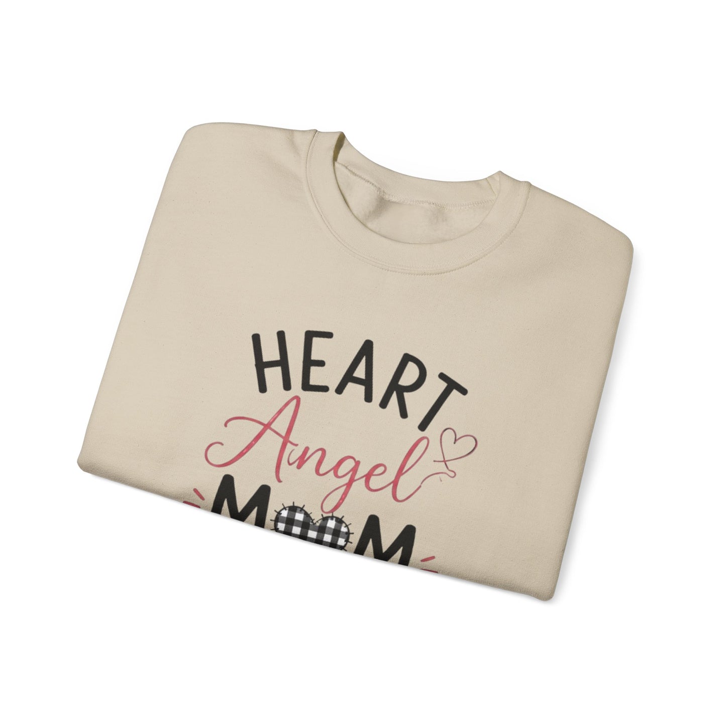 Sweatshirt — "Heart Angel Mom" Memorial Crewneck for Grieving Mothers