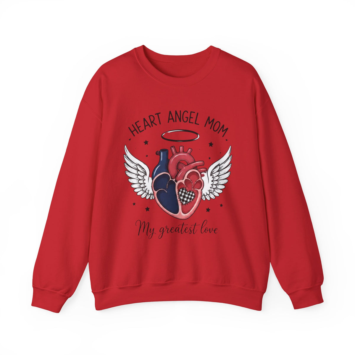 Heart Angel Mom Sweatshirt — “My Greatest Love” Memorial Crewneck