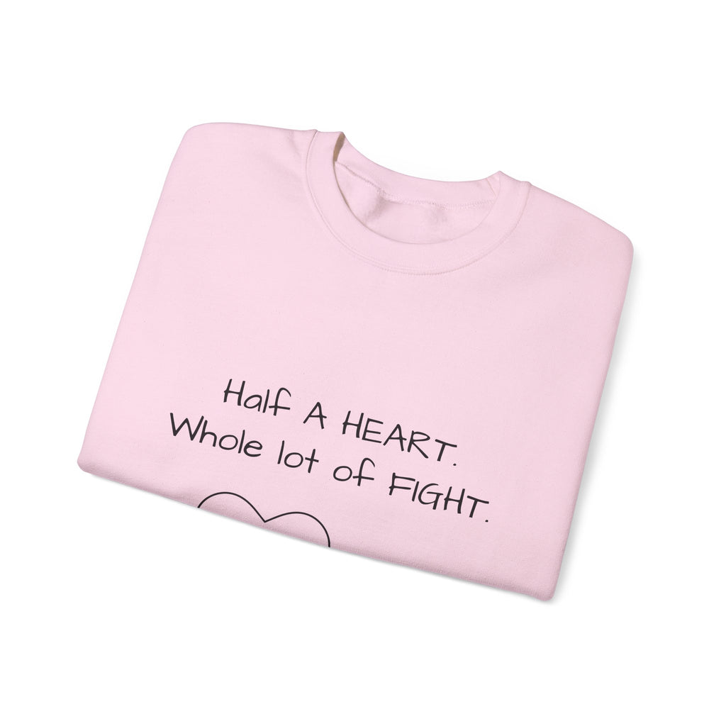 Half a Heart Crewneck Sweatshirt — HLHS awareness