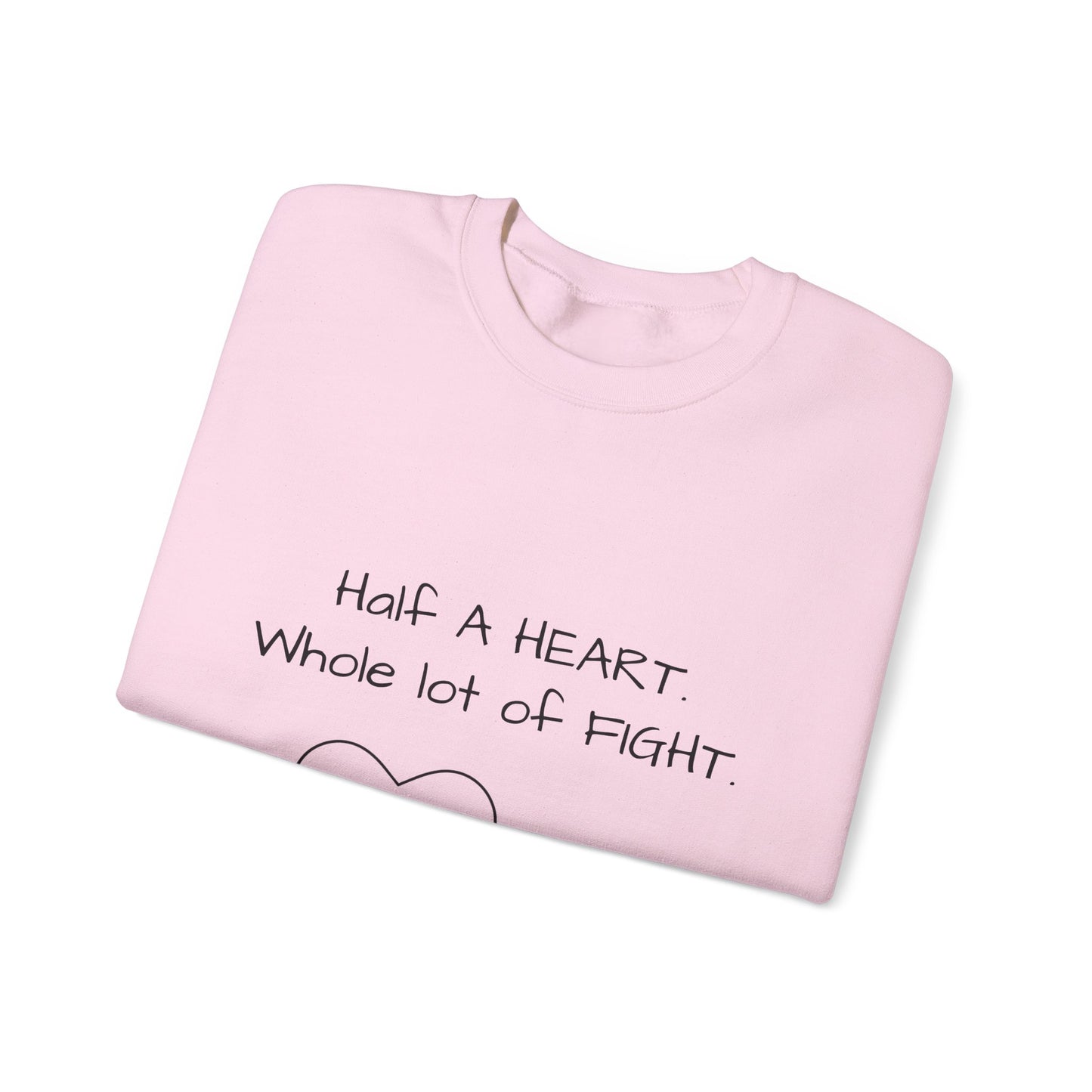Half a Heart Crewneck Sweatshirt — HLHS awareness