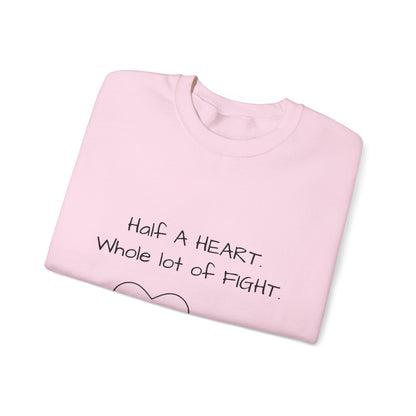Half a Heart Crewneck Sweatshirt — HLHS awareness