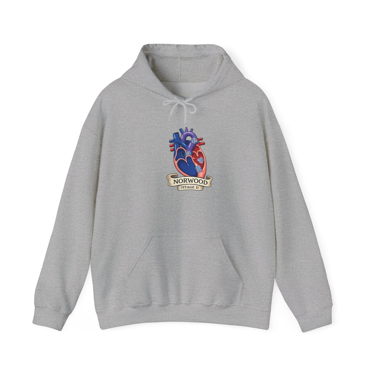 Heart & Gear Norwood Hoodie — Anatomical Heart Vintage Crest Hoodie