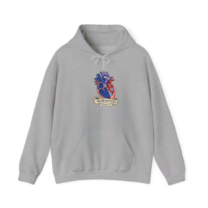 Heart & Gear Norwood Hoodie — Anatomical Heart Vintage Crest Hoodie