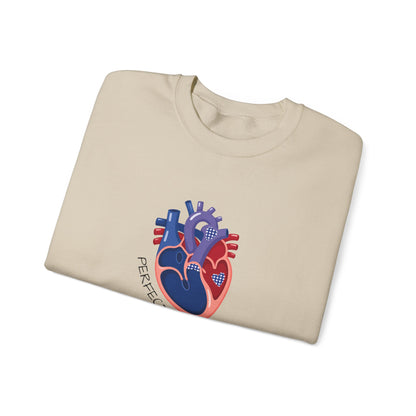 Crewneck Sweatshirt — 'Perfectly Patched' Anatomical Heart Graphic