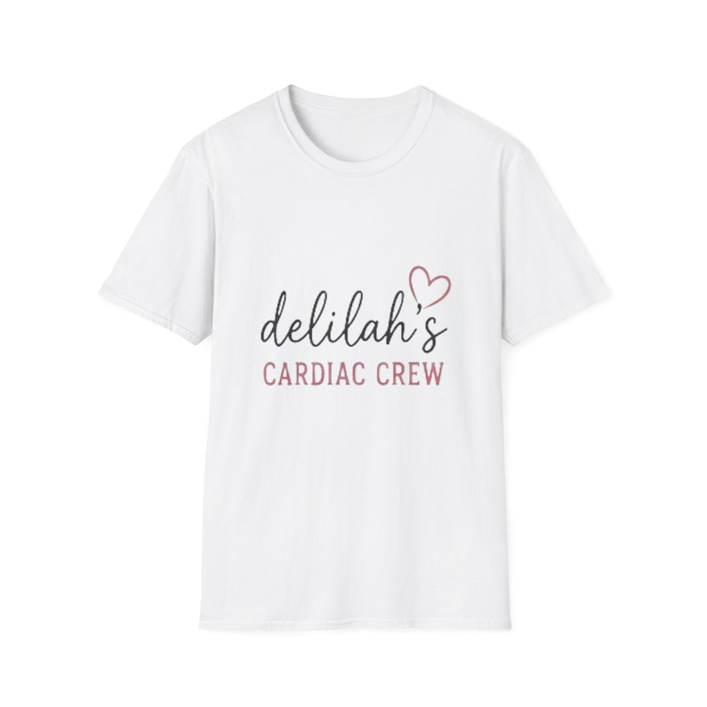Delilah’s Cardiac Crew T-Shirt – Personalized Heartbeat Nurse/Medical Team Tee