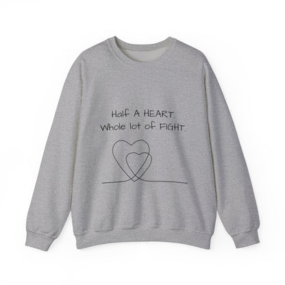 Half a Heart Crewneck Sweatshirt — HLHS awareness