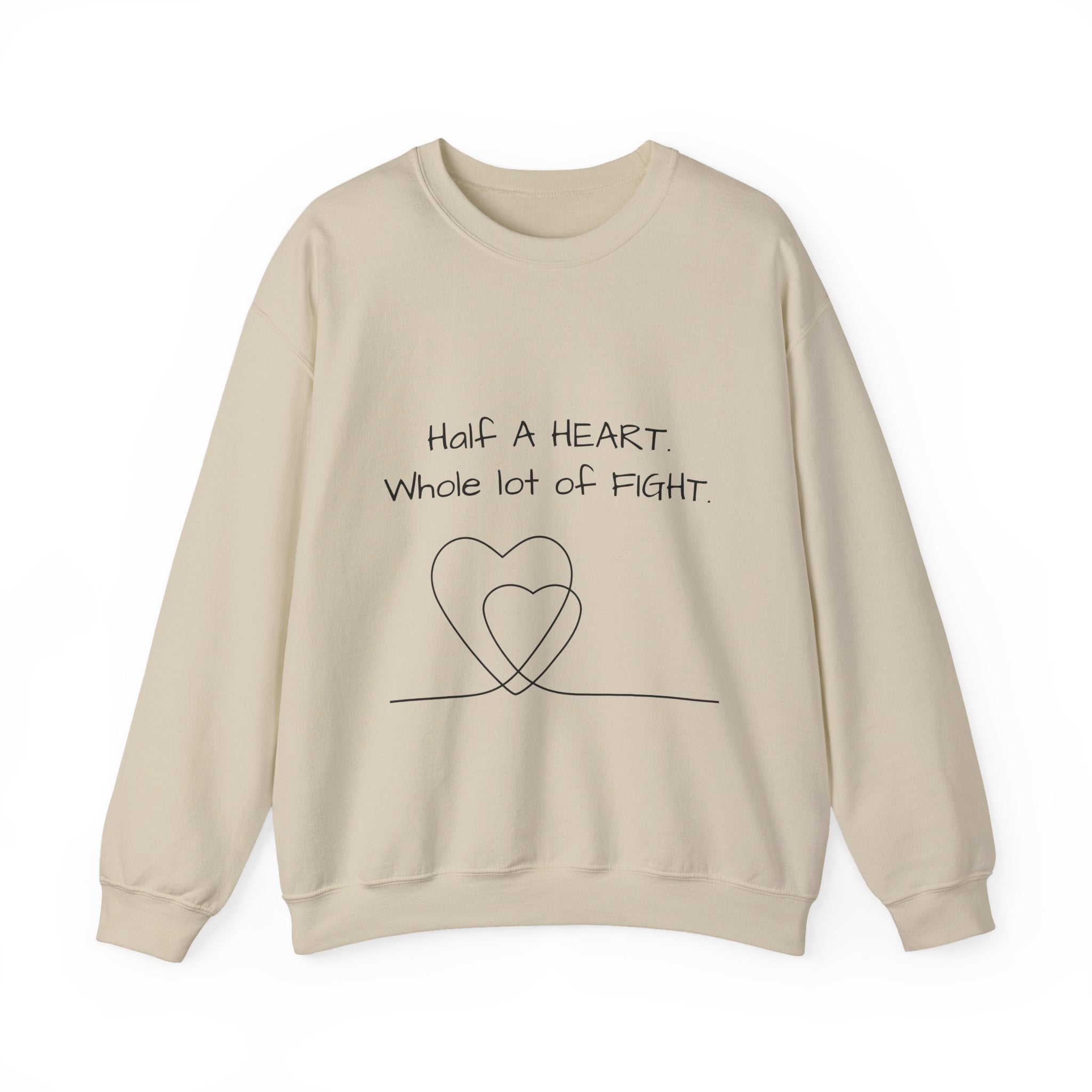 Half a Heart Crewneck Sweatshirt — HLHS awareness