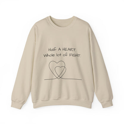 Half a Heart Crewneck Sweatshirt — HLHS awareness