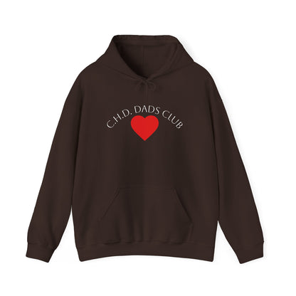 CHD Dads Club Hoodie — Minimal Heart Pullover for New & Expecting Fathers