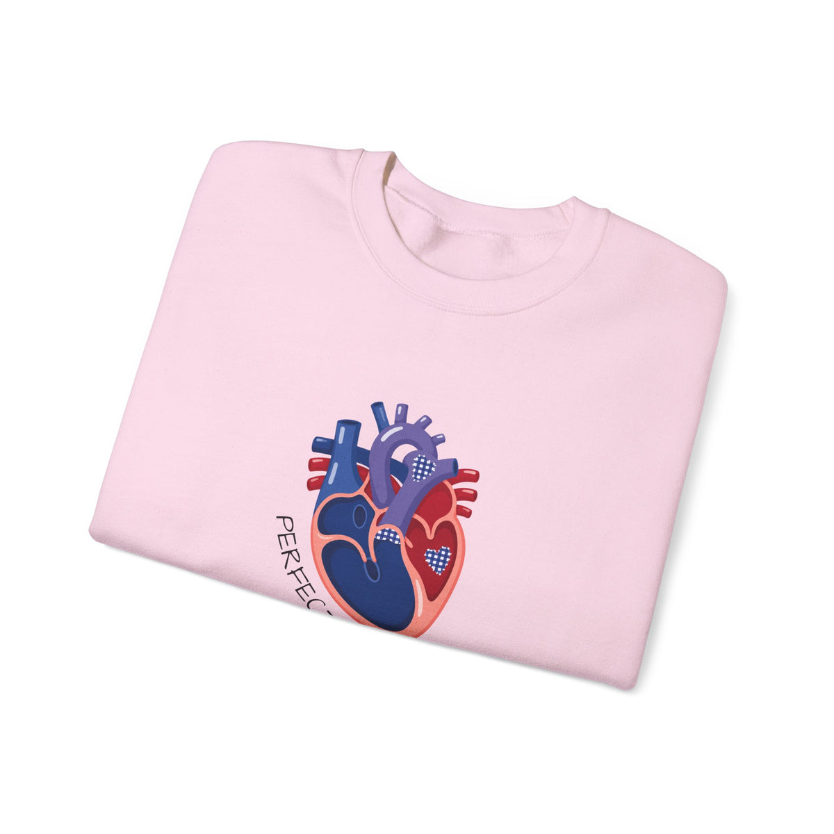 Crewneck Sweatshirt — 'Perfectly Patched' Anatomical Heart Graphic