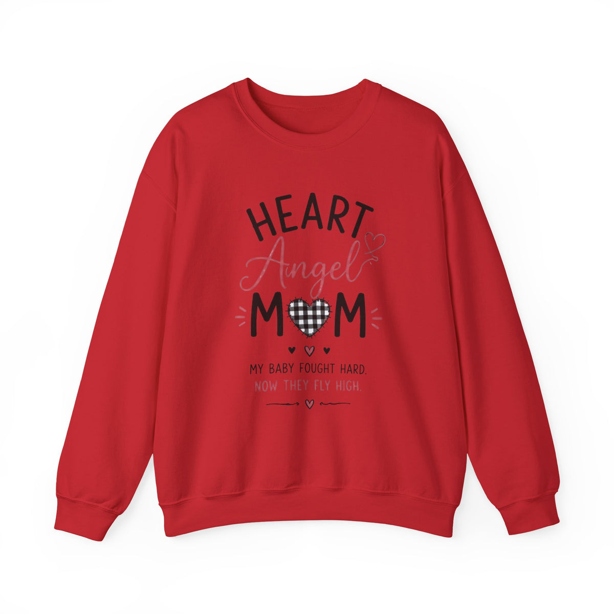 Sweatshirt — "Heart Angel Mom" Memorial Crewneck for Grieving Mothers