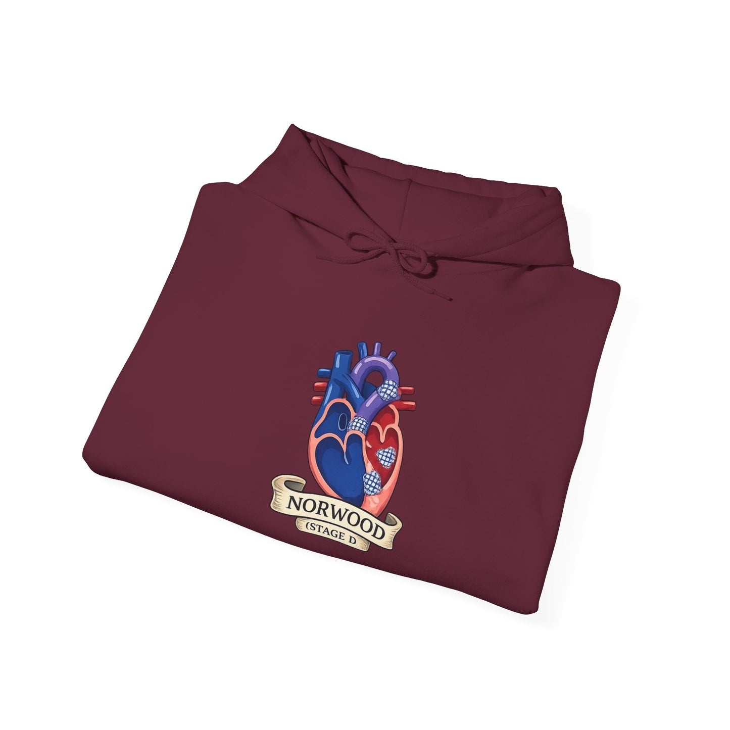 Heart & Gear Norwood Hoodie — Anatomical Heart Vintage Crest Hoodie