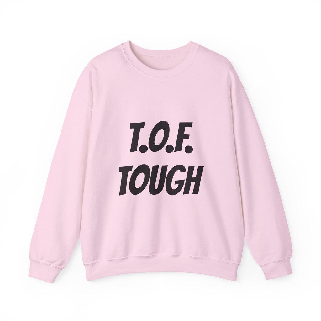 T.O.F. Tough Crewneck Sweatshirt — Minimal Heart Graphic