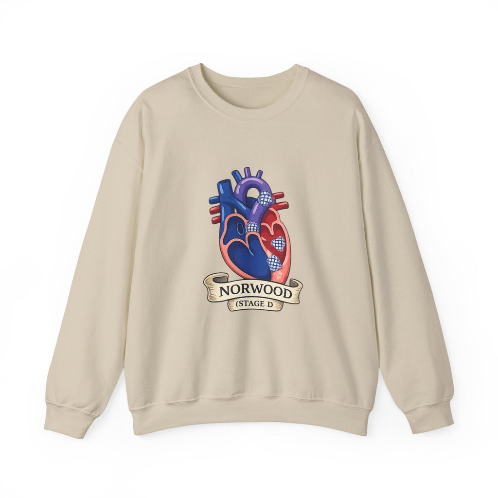 Crewneck Sweatshirt — Norwood Stage D Anatomical Heart Design