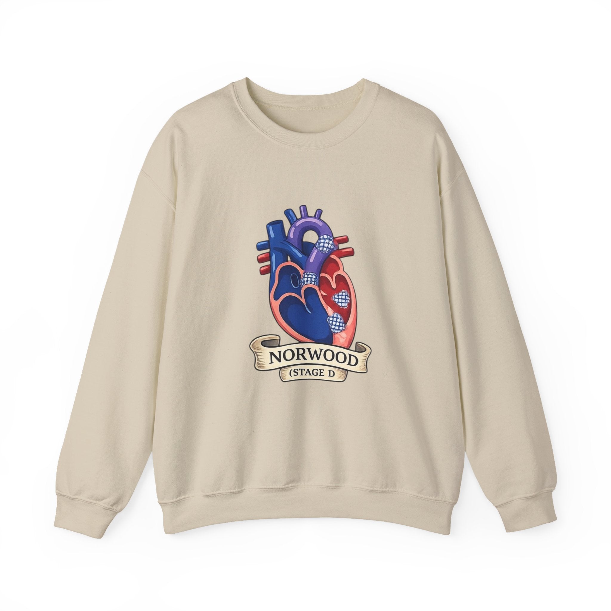 Crewneck Sweatshirt — Norwood Stage D Anatomical Heart Design
